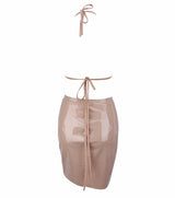 Pin Up Nude Crop Top & Mini Skirt Co-Ord - Fashion Genie Boutique