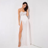 Phi Phi White Strapless Sequin Floaty Maxi Dress - Fashion Genie Boutique