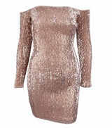 Champagne Sparkles Black Sequin Bardot Mini Dress - Fashion Genie Boutique