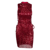 We Vibing Wine Red Sequin Mini Party Dress - Fashion Genie Boutique