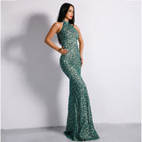 Effervescent Green Glitter Maxi Dress - Fashion Genie Boutique