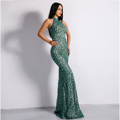Effervescent Green Glitter Maxi Dress - Fashion Genie Boutique