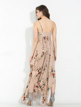 Rosabella Nude Floral Print Maxi Dress - Fashion Genie Boutique