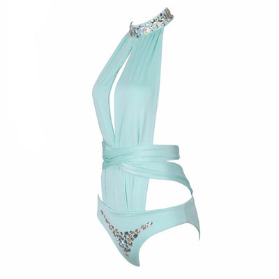 Kimmy Sky Blue Crystal Embellished Swimsuit - Fashion Genie Boutique