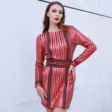 Empire Attitude Red Sequin Corset Waist Mini Dress - Fashion Genie Boutique