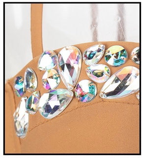 Beach Beauty Nude Crystal Bikini Swimsuit - Fashion Genie Boutique