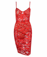 Adore You Red Lace Mini Dress - Fashion Genie Boutique