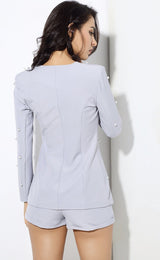 Bethany Blue Pearl Shorts and Blazer Co-Ord - Fashion Genie Boutique