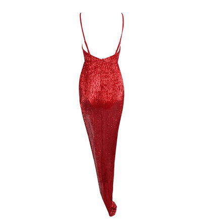 Show Must Go On Red Sequin Maxi Dress - Fashion Genie Boutique