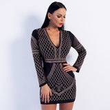 Beaded Beauty Black Long Sleeve Mini Dress - Fashion Genie Boutique