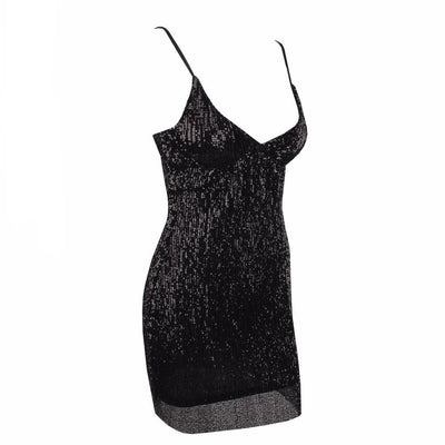 En Vogue Black Sequin Mini Dress - Fashion Genie Boutique