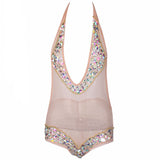 Offbeat Belle Nude Crystal Swimsuit - Fashion Genie Boutique