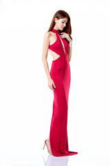 Own the Night Red Cut Out Maxi Dress - Fashion Genie Boutique