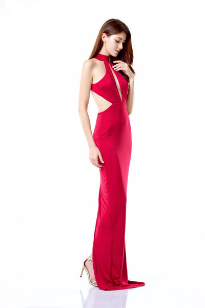 Own the Night Red Cut Out Maxi Dress - Fashion Genie Boutique