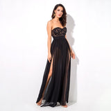 Phi Phi Black Strapless Sequin Floaty Maxi Dress - Fashion Genie Boutique