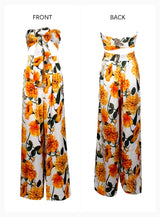 Paris Pursuit Strapless Crop Top & Wide Leg Trousers Co-Ord - Fashion Genie Boutique