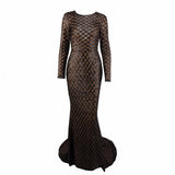 Time And Grace Black Glitter Embellished Long Sleeve Maxi Dress - Fashion Genie Boutique