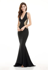 Brooklyn Black Cut Out Fishtail Maxi Dress - Fashion Genie Boutique