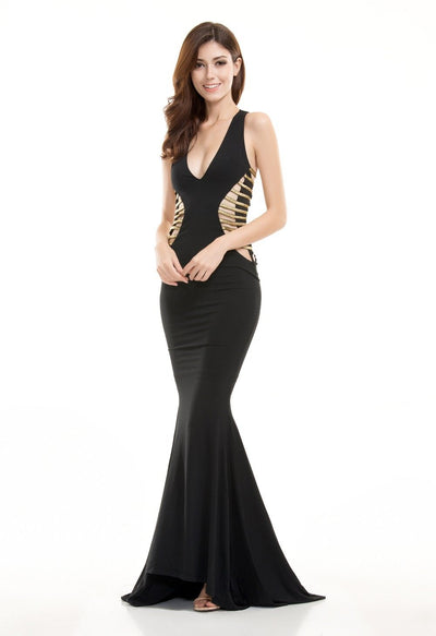 Brooklyn Black Cut Out Fishtail Maxi Dress - Fashion Genie Boutique