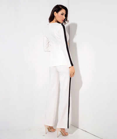 Girl Boss White Stripe Blazer & Trousers Co-Ord - Fashion Genie Boutique