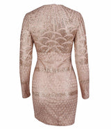 Alassia Black & Nude Glitter Long Sleeve Mini Dress - Fashion Genie Boutique