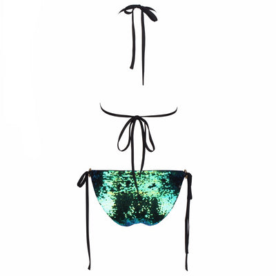 Shoreline Itinerary Green Sequin Bikini Swimsuit - Fashion Genie Boutique