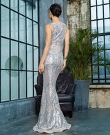 Sweet Evidence Silver Sequin Fishtail Maxi Dress - Fashion Genie Boutique