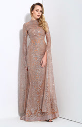 Queen Of The Night Gold Glitter Fishtail Maxi Dress - Fashion Genie Boutique