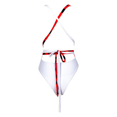 Sunset Chic Red & White Two Tone Leopard Swimsuit - Fashion Genie Boutique
