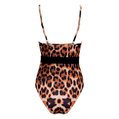 Amour Brown Animal Print Swimsuit - Fashion Genie Boutique