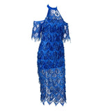 Goodnight And Go Blue Sequin Fringe Midi Dress - Fashion Genie Boutique