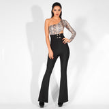 Wake Me Up Black High Waisted Flare Trousers - Fashion Genie Boutique