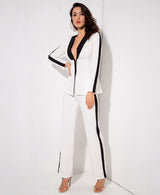 Girl Boss White Stripe Blazer & Trousers Co-Ord - Fashion Genie Boutique