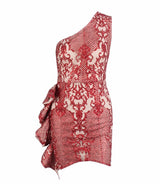 Sweeter Than Sugar Red Glitter Embellished Frill Mini Dress - Fashion Genie Boutique