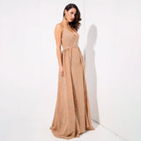 Magic Hour Gold Glitter Detatchable Maxi Gown Dress - Fashion Genie Boutique