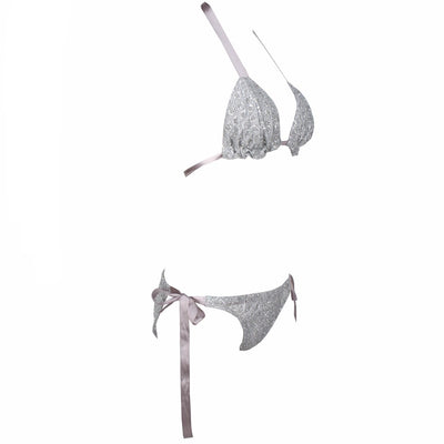 Dorothy Silver Glitter Embellished Bikini - Fashion Genie Boutique