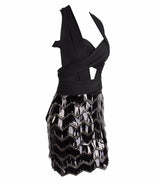 So Gorgeous Black Plunge Sequin Tassel Mini Dress - Fashion Genie Boutique