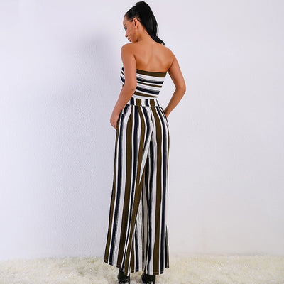 Sunshine Stroll Multi Two Piece Trousers & Crop Top Co-Ord - Fashion Genie Boutique