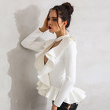Our First Kiss White Frill Wrap Front Choker Top - Fashion Genie Boutique