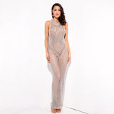 Sun Goes Down Silver Metallic Knitted Maxi Cover Up - Fashion Genie Boutique