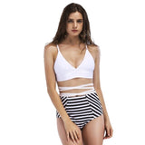 Resort Ready White & Navy Stripe Bikini - Fashion Genie Boutique