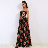 Suko Black Floral Print Crop Top & Trousers Co-Ord - Fashion Genie Boutique