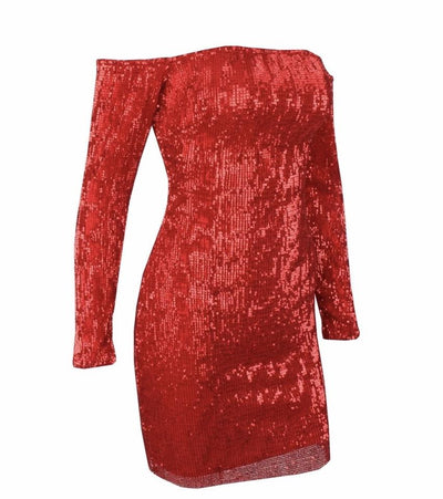 Champagne Sparkles Black Sequin Bardot Mini Dress - Fashion Genie Boutique