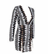 House Party Black & White Monochrome Sequin Mini Dress - Fashion Genie Boutique
