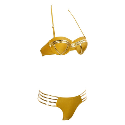 Memarizing Yellow & Gold Bikini Swimsuit - Fashion Genie Boutique
