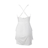 Ready To Ruffle White Mesh Mini Dress - Fashion Genie Boutique