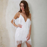 Doll Face White Fringed Mini Party Dress - Fashion Genie Boutique