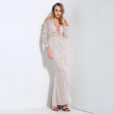 Break the Ice White Long Sleeve Maxi Dress - Fashion Genie Boutique