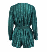 Sally Green Stripe Glitter Playsuit - Fashion Genie Boutique
