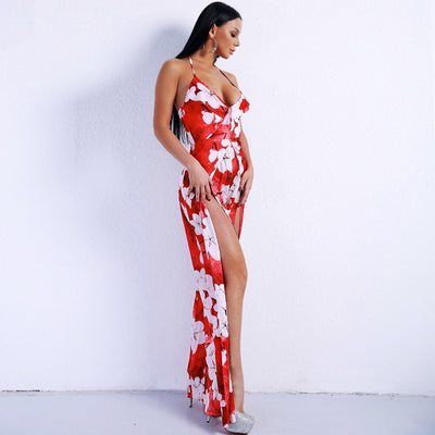 Fashion Crowd Red Multi Floral Jumpsuit - Fashion Genie Boutique
